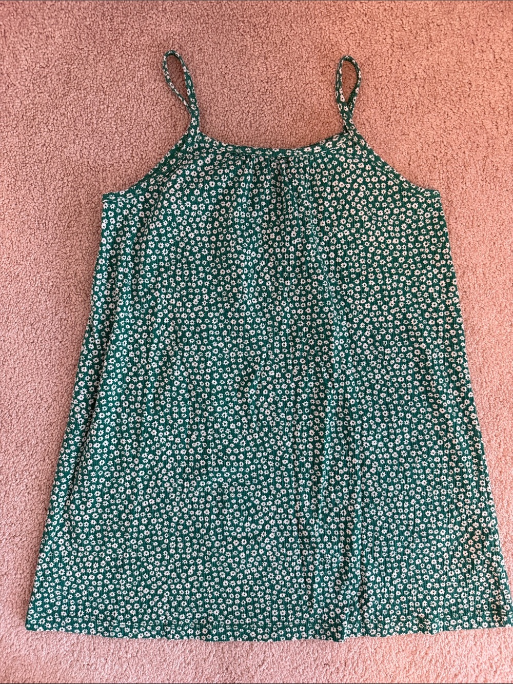 Crewcuts - Green Floral Spaghetti-Strap Girls Dress - size small - like new!!